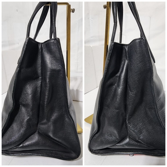 Prada Saffiano Soft Triple Pocket Tote Bag Black - Picture 9 of 16